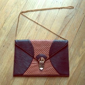 Black and camel purse