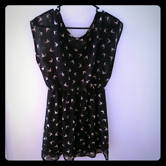 Sheer overlay mini dress