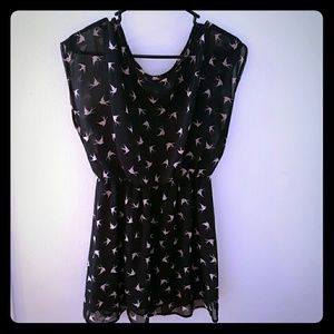 Sheer overlay mini dress