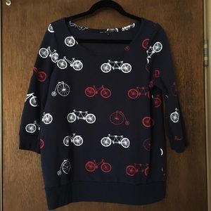 Navy Sweatshirt with Bicycle Print