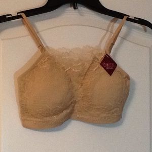 Tan lace bralette