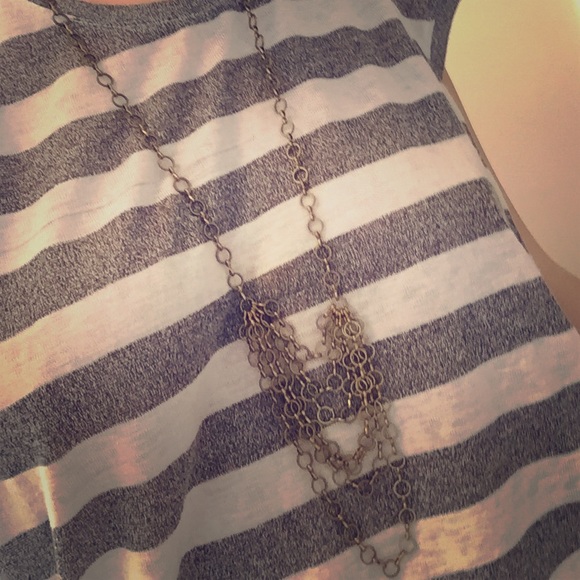 Brass chain long boho necklace