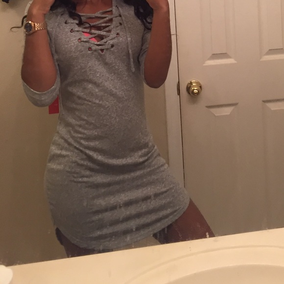 Gray dress with tie up