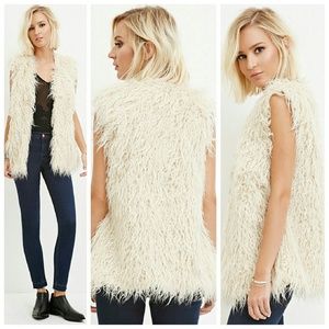 F21 Shaggy Faux Fur Vest