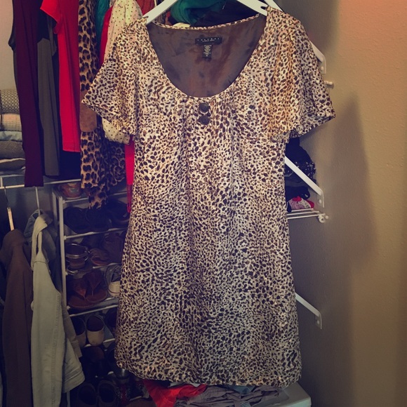 Cheetah Print Short Sleeve Dress