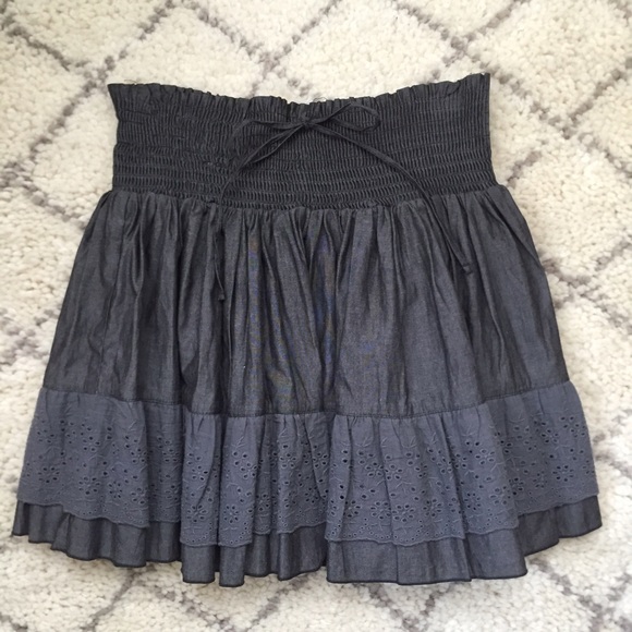 Forever 21 Charcoal Gray Chambray Skirt