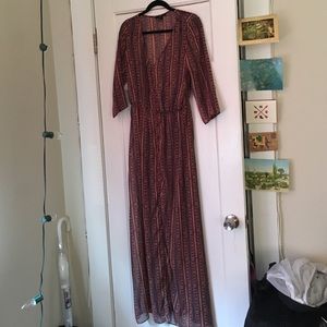 sheer maxi dress with front slit