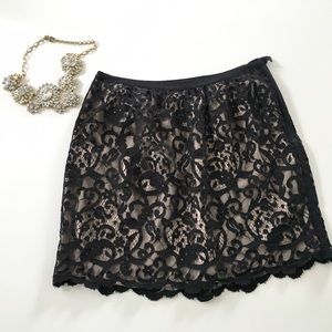 LOFT Black Lace Skirt