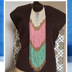 Gorgeous beaded fringe necklace 💜💜💜 NWT
