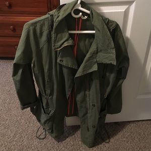 Green parka jacket