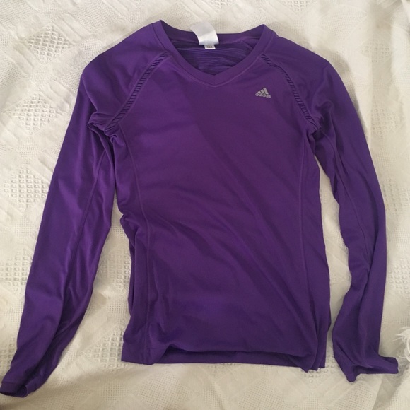 Long sleeve athletic purple shirt