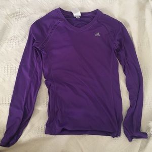 Long sleeve athletic purple shirt