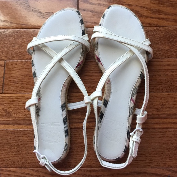 White Burberry sandals