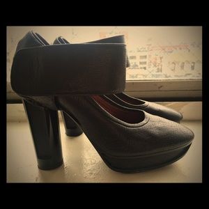 Black Calvin Klein leather heels.