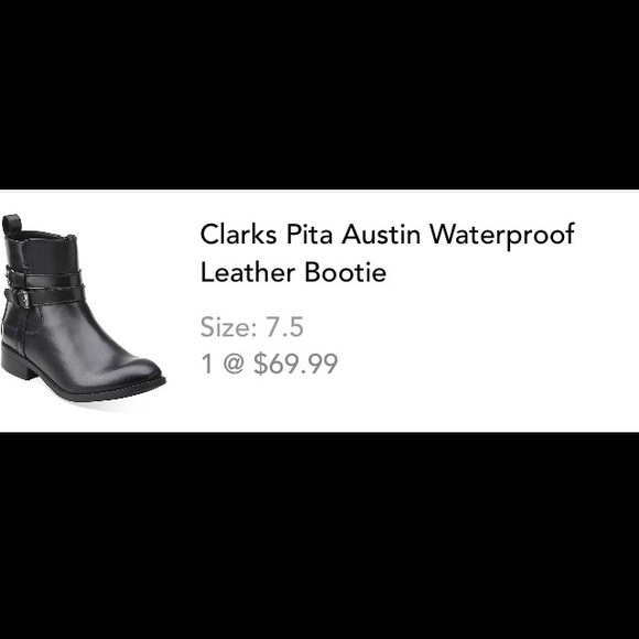 Clarks Pita Austin Waterproof Leather Bootie