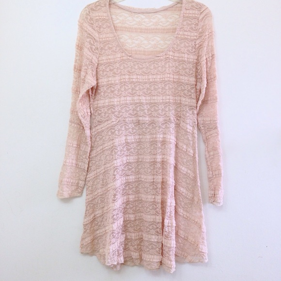 Boho Vintage Cream Lace Festival hippie Dress