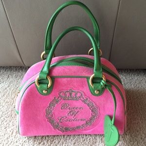 Pink and green bowling bag