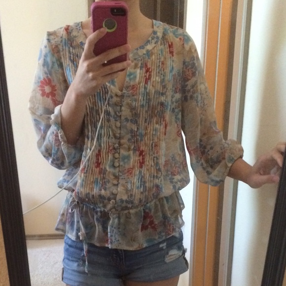 Flower chiffon blouse