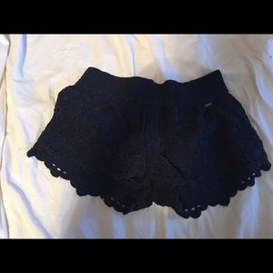 Blue, lace shorts