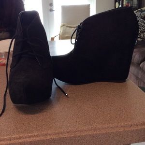 Black suede booties