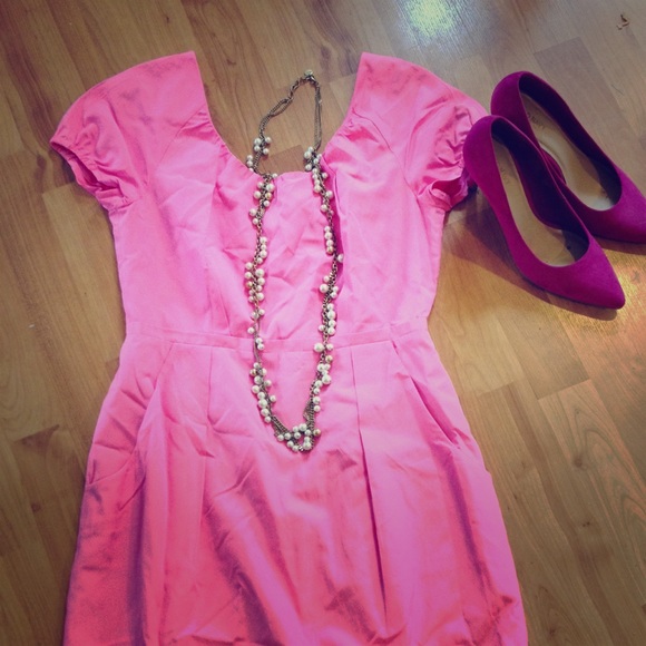 Hot Pink J.Crew Cap Sleeve Dress - Sz 6