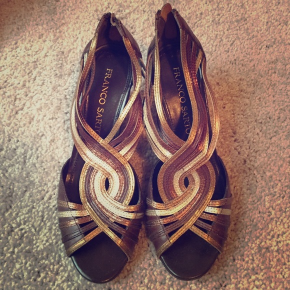 Franco Sarto Multi Strap Wedge- Like New