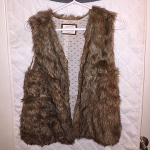 Zara Faux Fir Vest, XS/S