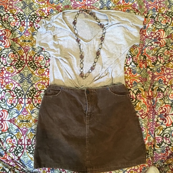 Brown cord skirt