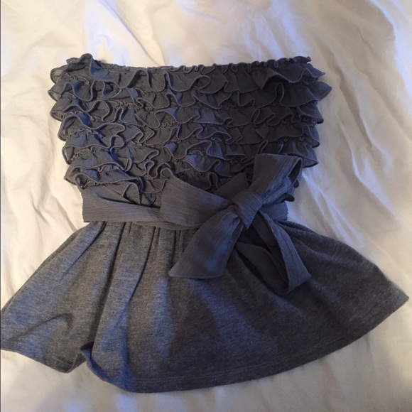 Strapless ruffle shirt