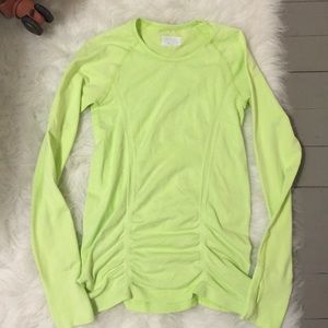 Athleta long sleeve bright green top