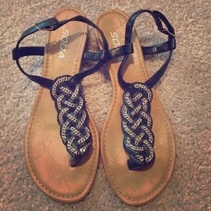 Soda Black Chain Sandal