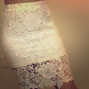Off white lace skirt