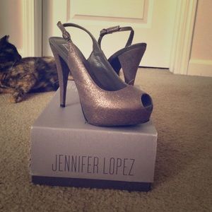 J.Lo "Ava" Peep Toe Sling-back Platform Pumps