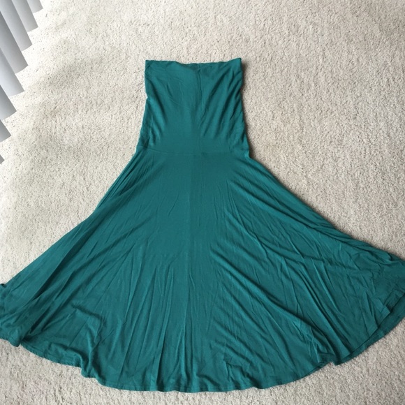 Strapless dress/convertible skirt Blue green
