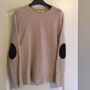 Madewell wool sweater with suede elbow patches