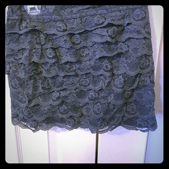 Lace charcoal gray skirt