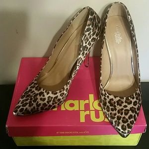 Satin Leopard-print Pumps