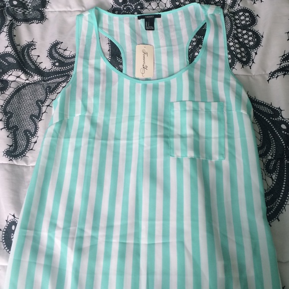NWT Mint Green Striped Tank Top