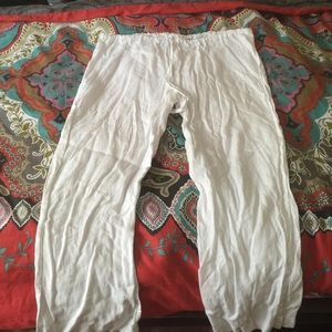 White linen pants