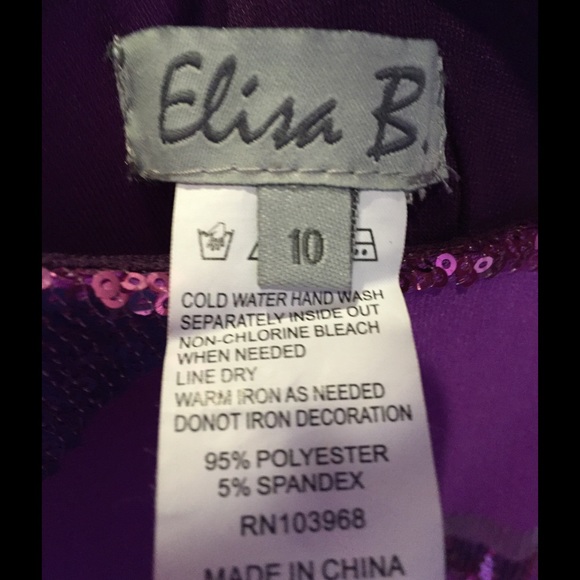 Elisa B purple dress size 10 - Picture 2 of 3