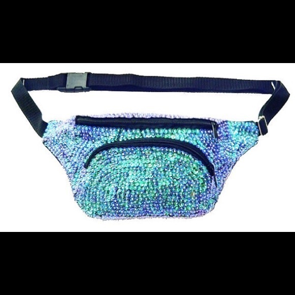Blue and Green Sequin Fanny Pack