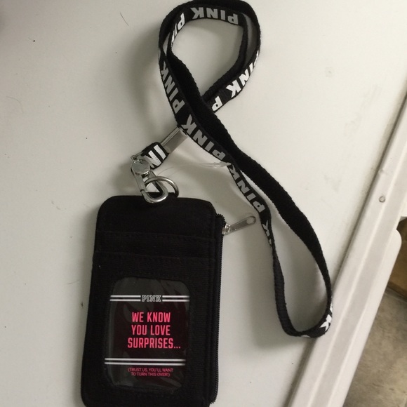 PINK by VS lanyard cc/ID holder