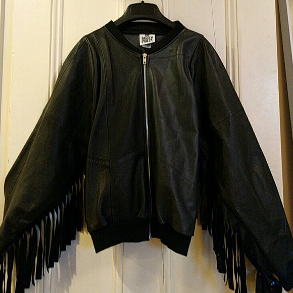 Black Leather Fringe Jacket by The Ragged Priest