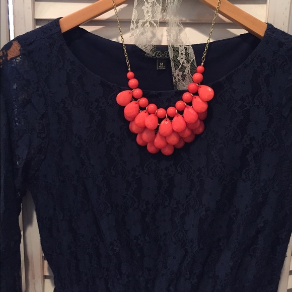 Navy Blue Lace Dress