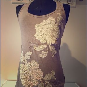 Gray INC beaded tank top Medium