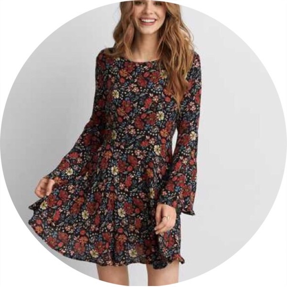 Bell Sleeve Floral Dress