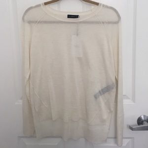 White High Low Thin Sweater