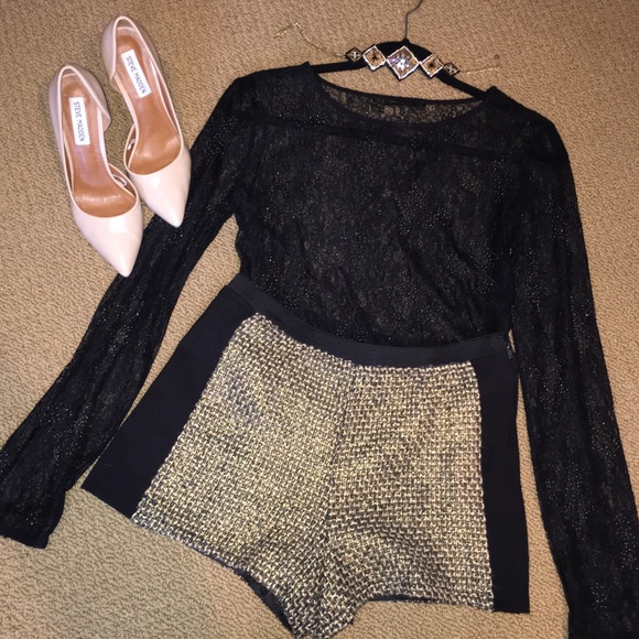 Forever 21 Black and Gold Shorts