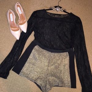 Forever 21 Black and Gold Shorts