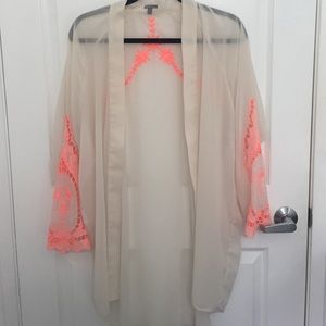 Coral Cardigan/Cover Up